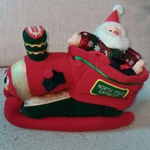 Santa Claus Plush in Red Sleigh